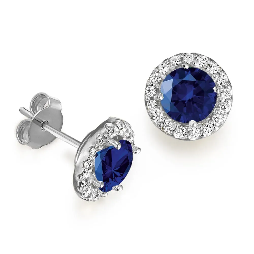 Tru Sapphire Posh Halo Earrings sold by Tru Diamonds product image thumbnail 3