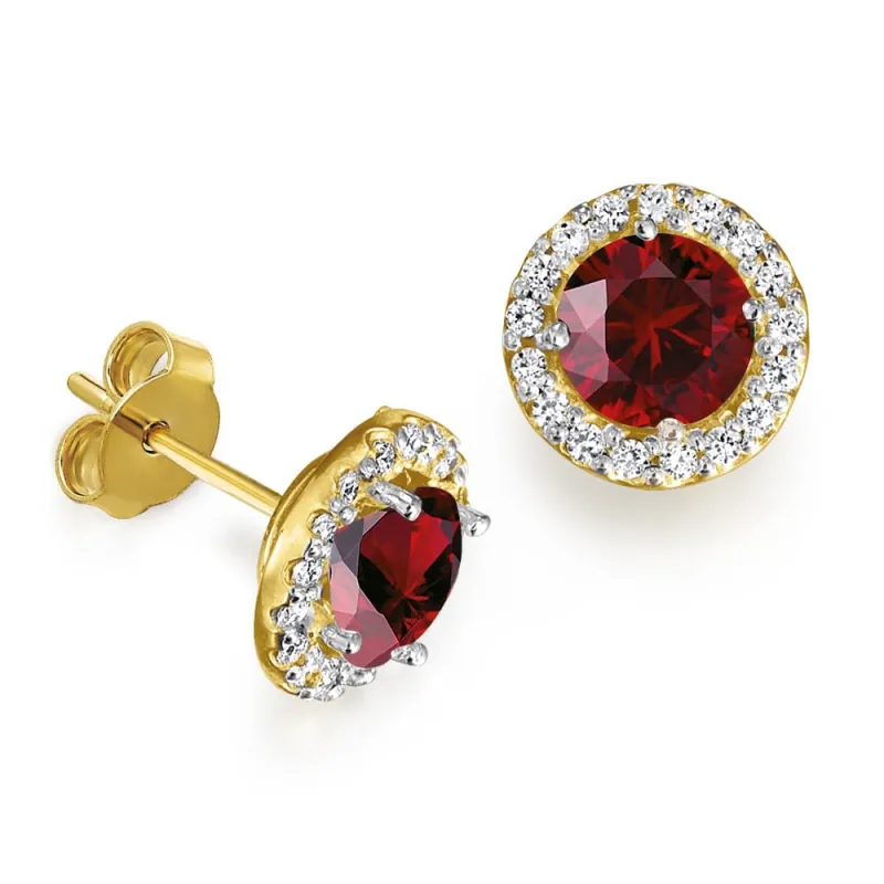Tru Ruby Posh Halo Earrings sold by Tru Diamonds