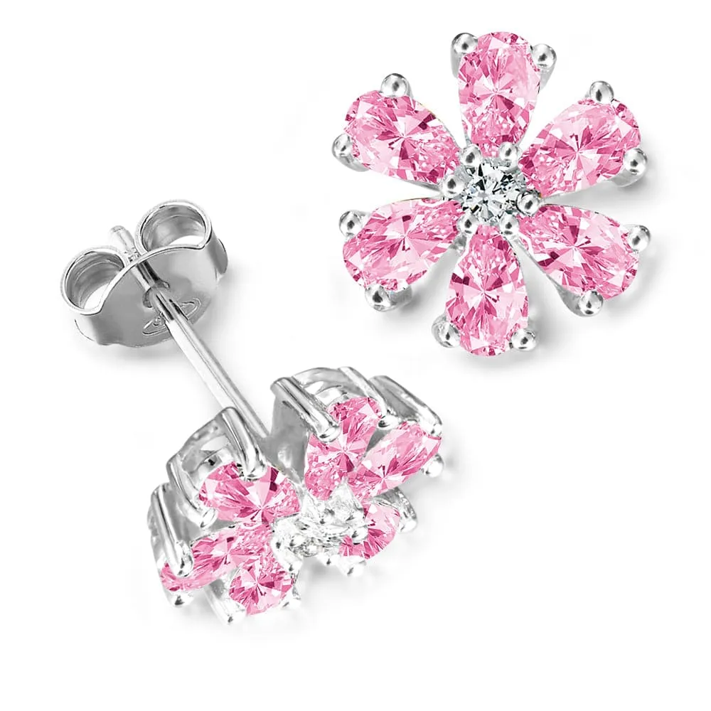 Pink Forget-Me-Not Earrings sold by Tru Diamonds product image thumbnail 2