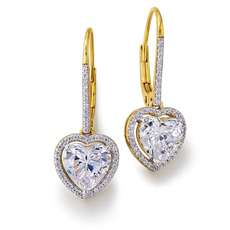 Heart Halo Drop Earrings sold by Tru Diamonds