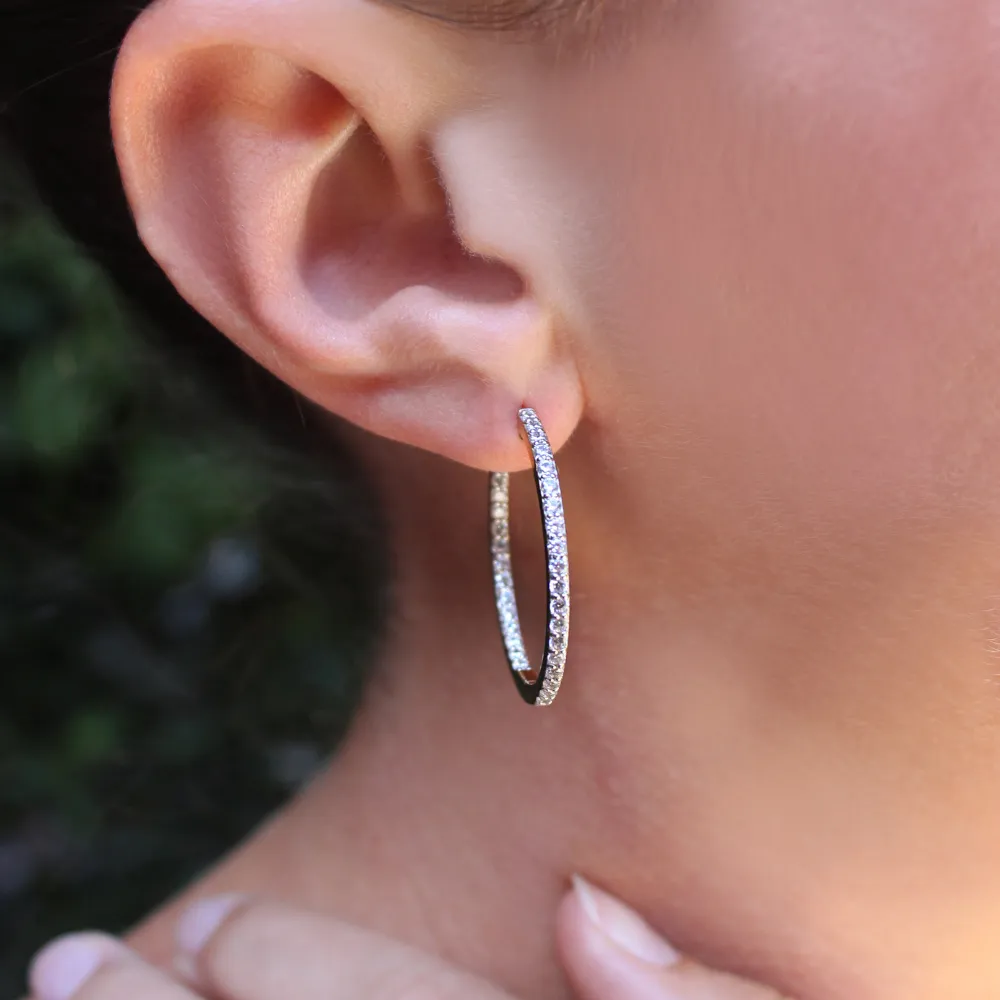 Glitterati Hoop Earrings sold by Tru Diamonds product image thumbnail 4