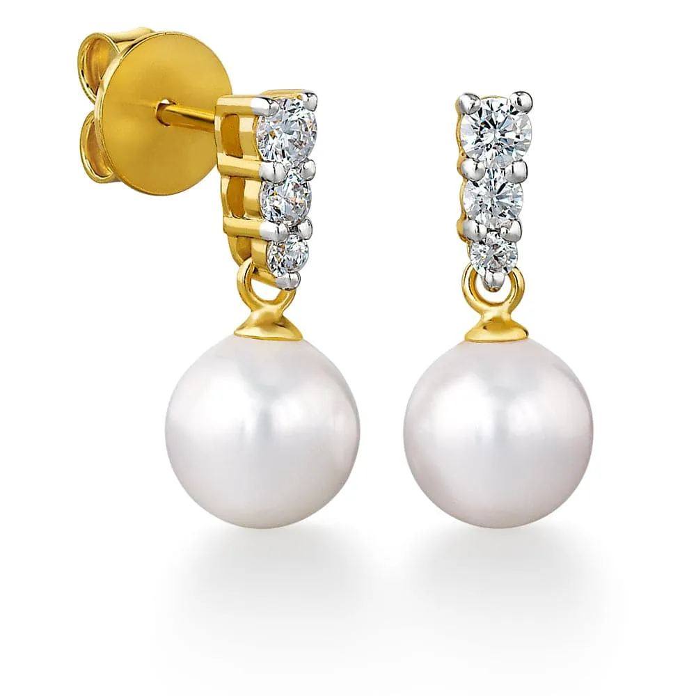 Trilogy Pearl Earrings sold by Tru Diamonds product image thumbnail 3