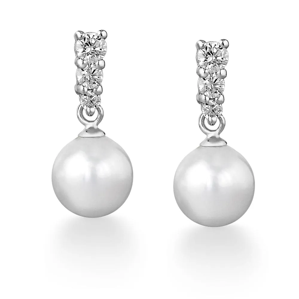 Trilogy Pearl Earrings sold by Tru Diamonds product image thumbnail 5