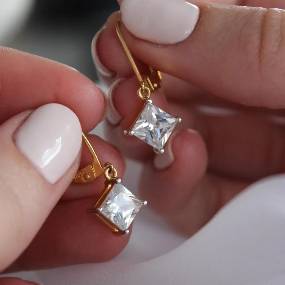 1.25 Carat Princess Cut Drop Earrings sold by Tru Diamonds product image thumbnail 5