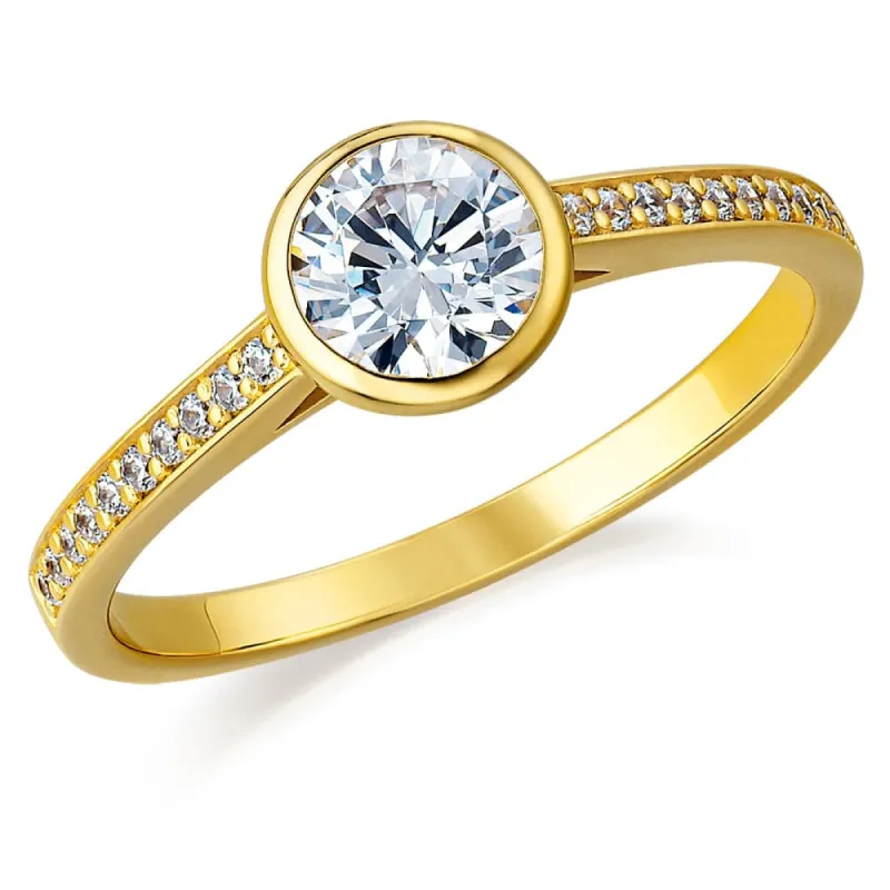 Classic Pavé Bezel Solitaire Ring sold by Tru Diamonds