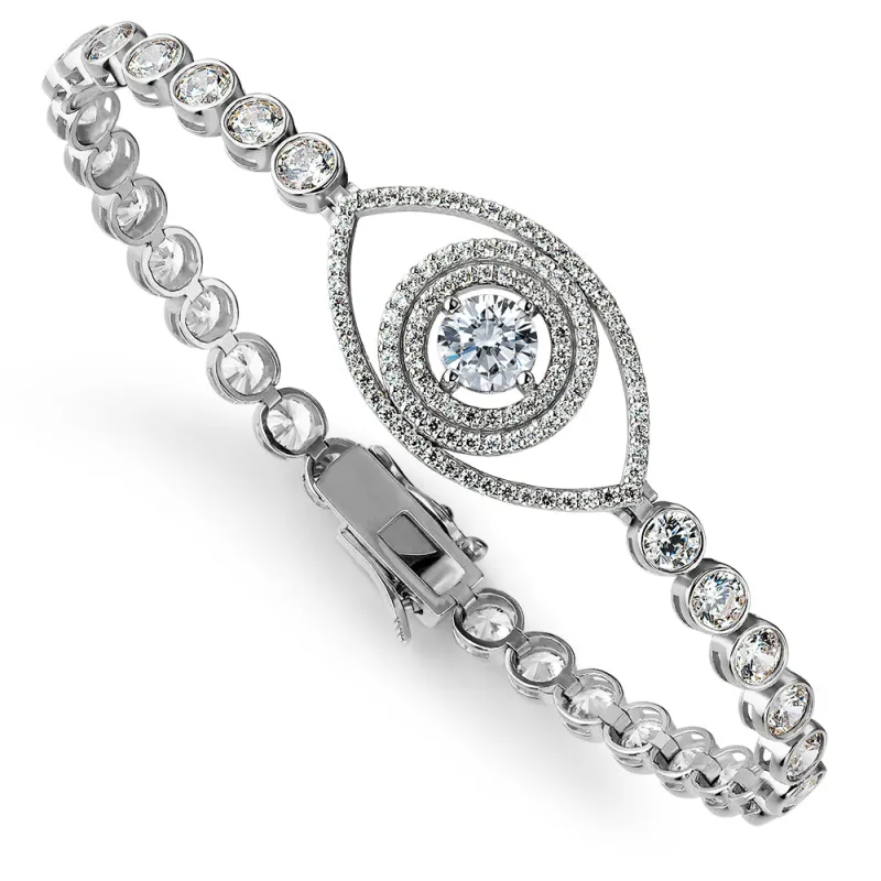 Tru-Diamonds Double Halo Tennis Bracelet made by Tru Diamonds