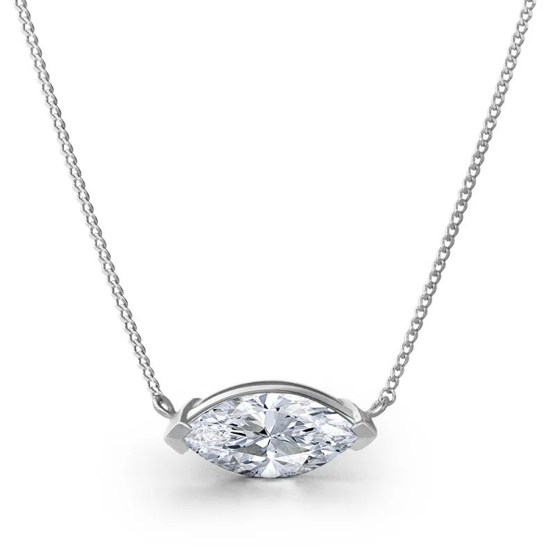 2 Carat East-West Marquise Necklace made by Tru Diamonds