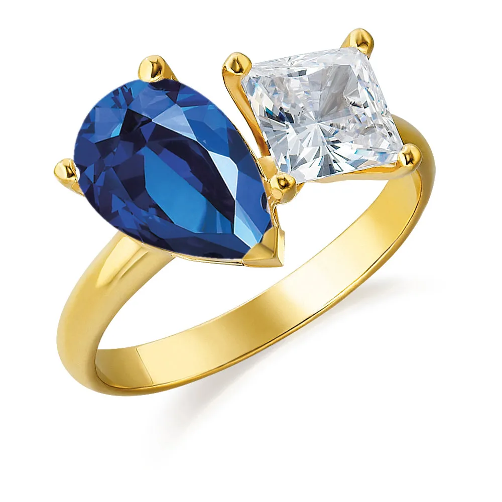 Toi et Moi Tru Sapphire and Princess Cut Ring sold by Tru Diamonds product image thumbnail 5