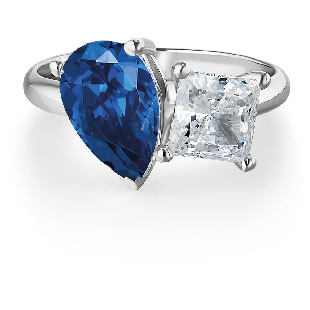 Toi et Moi Tru Sapphire and Princess Cut Ring sold by Tru Diamonds product image thumbnail 4