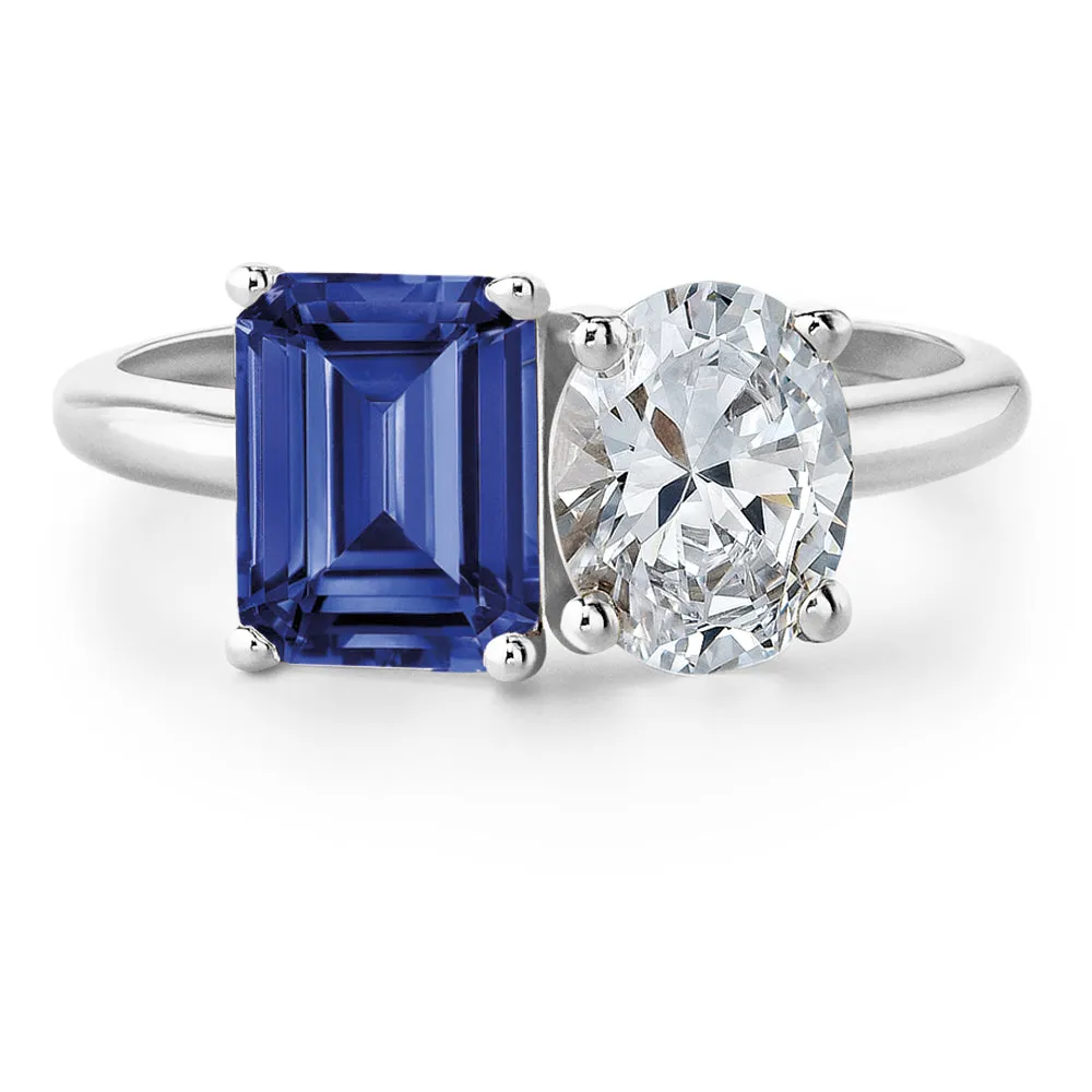 Toi et Moi Tru Sapphire and Oval Cut Ring sold by Tru Diamonds product image thumbnail 4