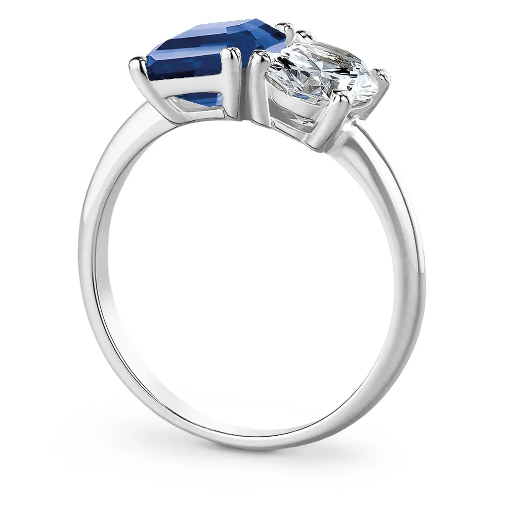 Toi et Moi Tru Sapphire and Oval Cut Ring sold by Tru Diamonds product image thumbnail 3