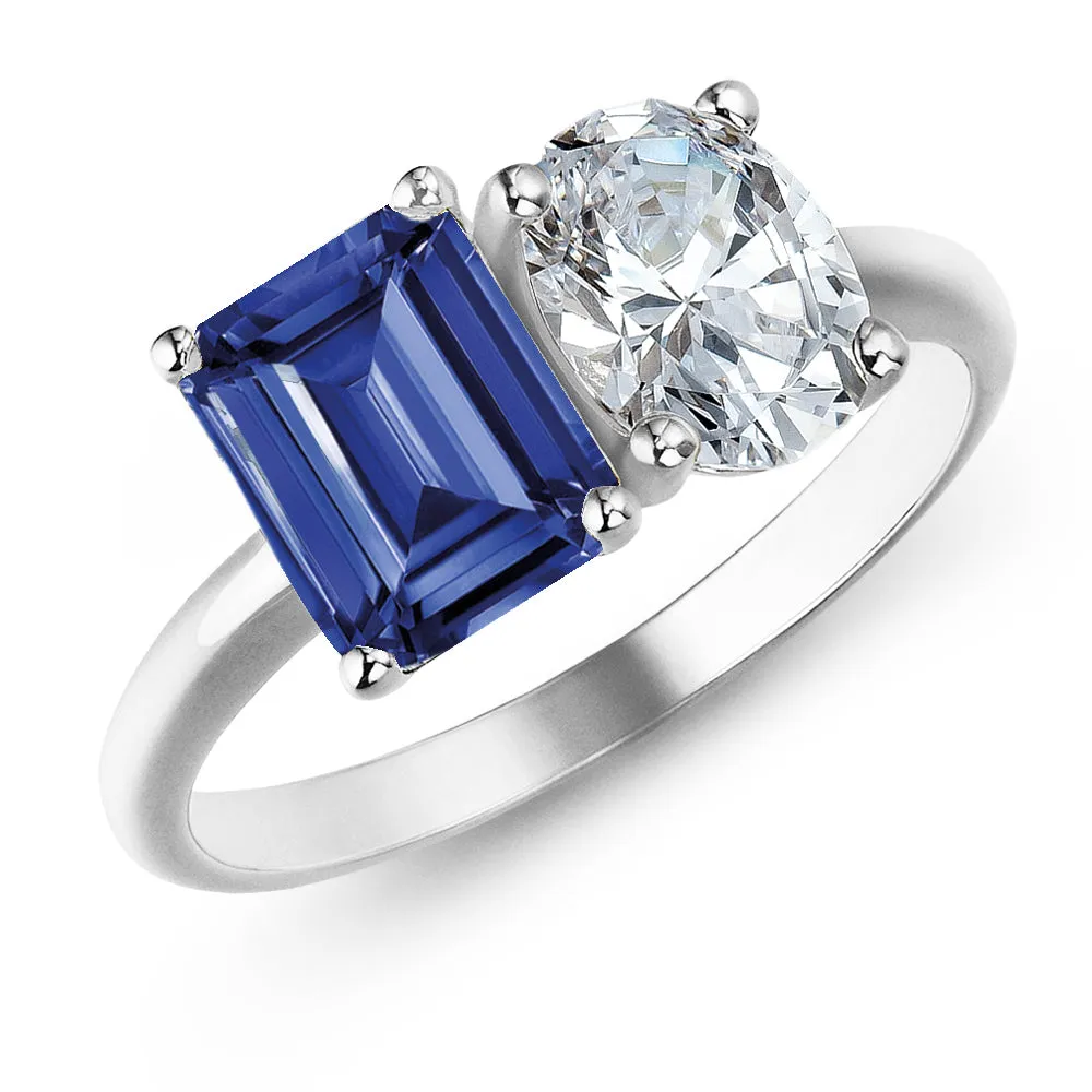 Toi et Moi Tru Sapphire and Oval Cut Ring sold by Tru Diamonds