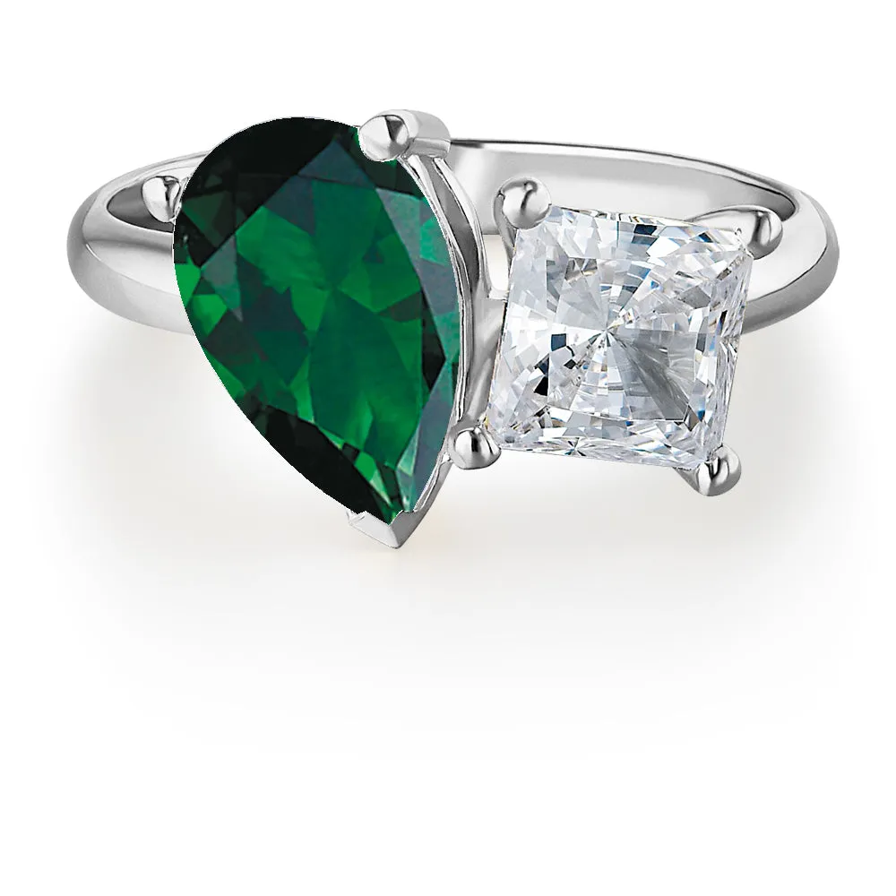 Toi et Moi Tru Emerald and Princess Cut Ring sold by Tru Diamonds product image thumbnail 4