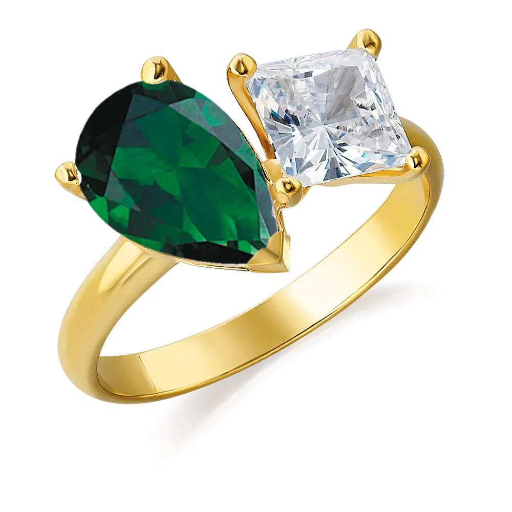 Toi et Moi Tru Emerald and Princess Cut Ring sold by Tru Diamonds product image thumbnail 5
