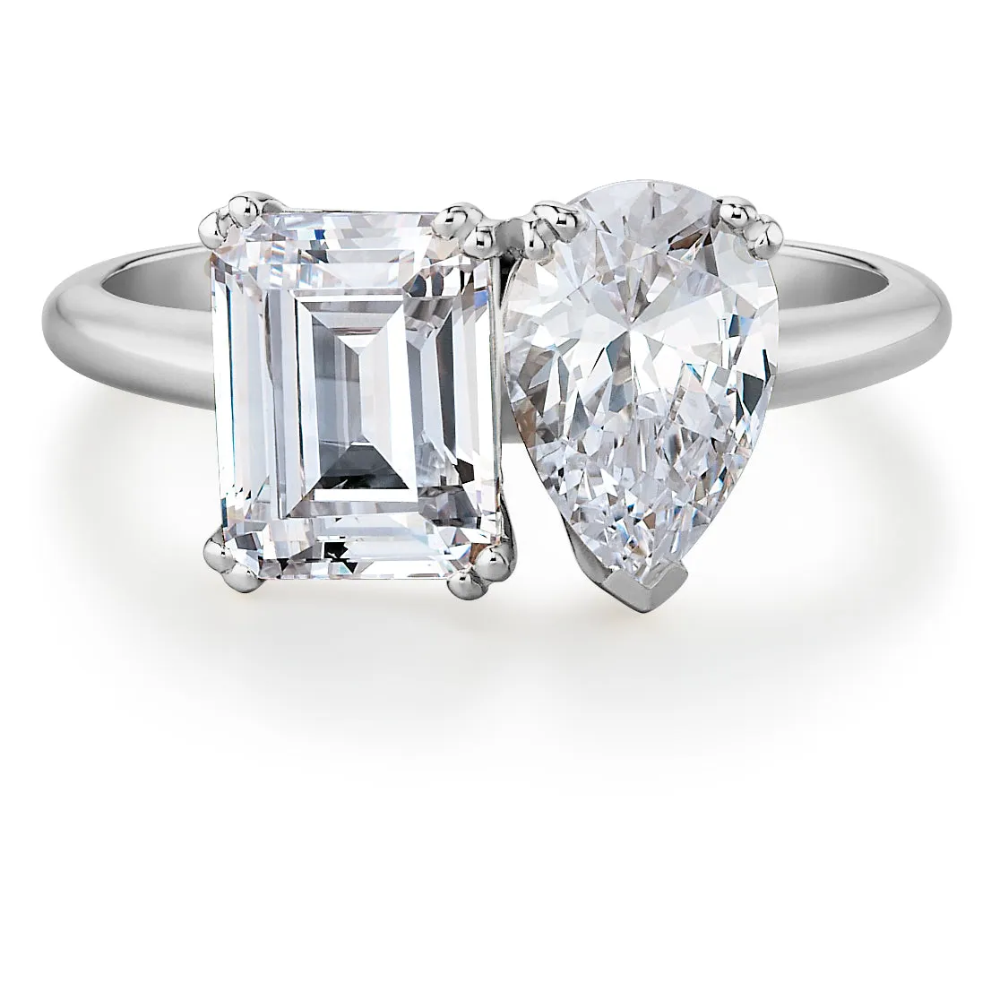 Toi et Moi Pear and Emerald Cut Ring sold by Tru Diamonds product image thumbnail 4
