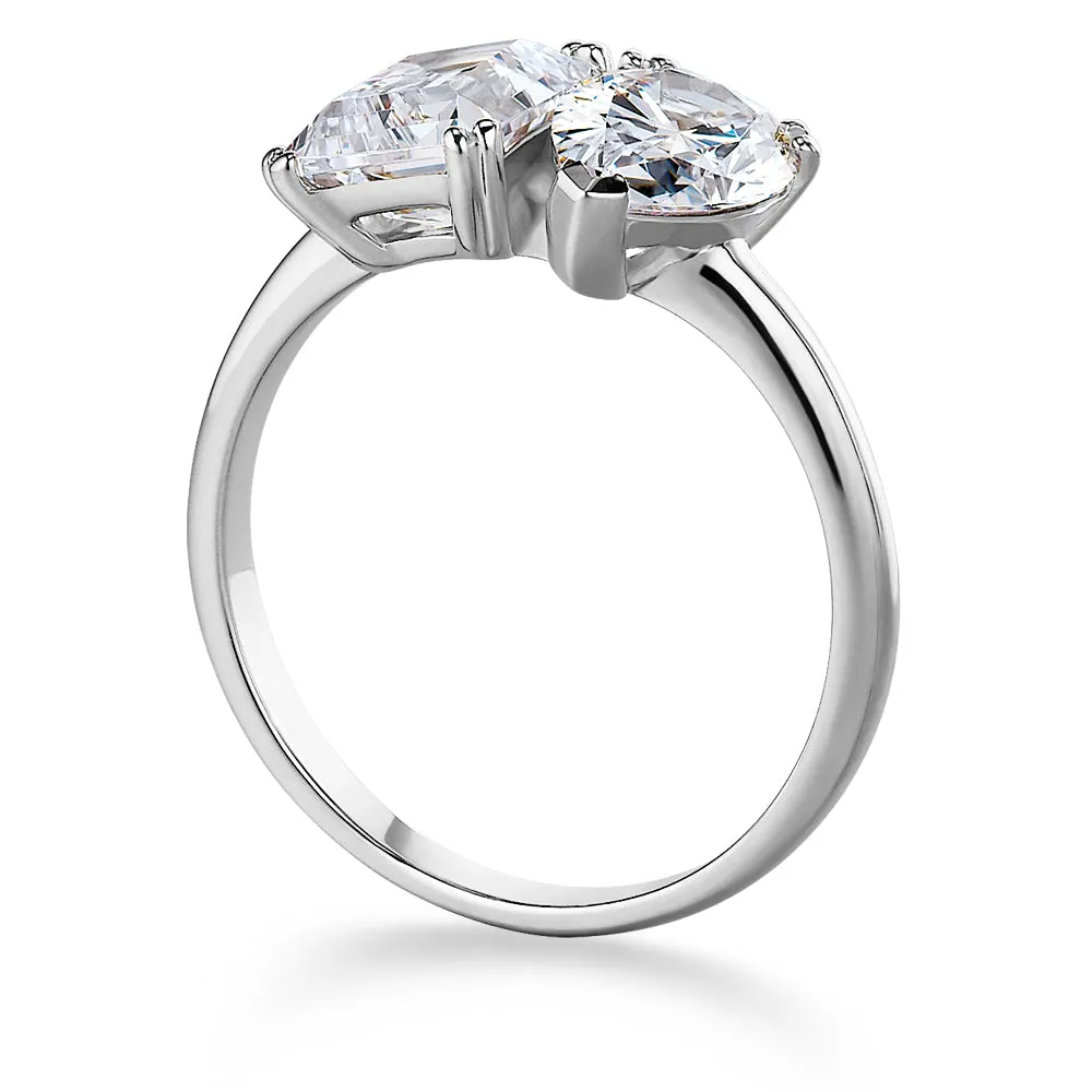 Toi et Moi Pear and Emerald Cut Ring sold by Tru Diamonds product image thumbnail 3