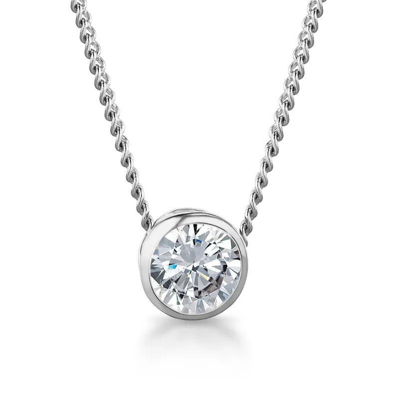 1.25 Carat Bezel Solitaire Pendant made by Tru Diamonds
