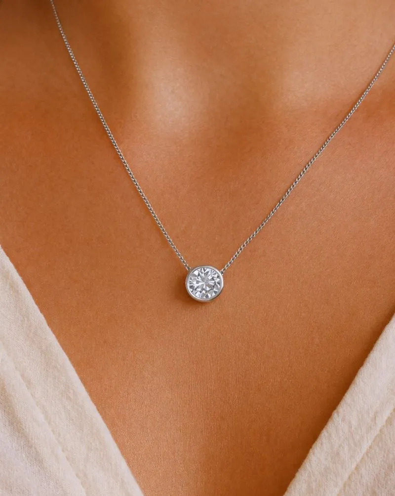 1.25 Carat Bezel Solitaire Pendant sold by Tru Diamonds product image thumbnail 2
