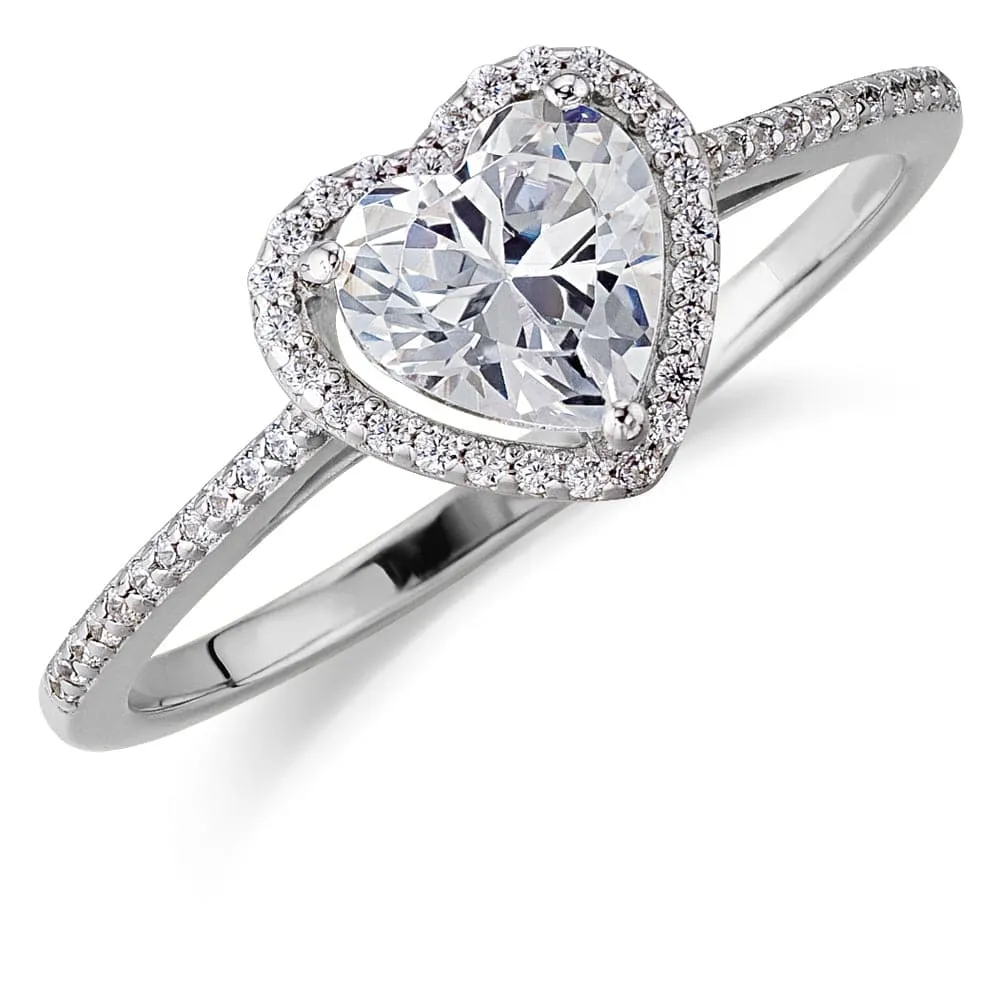 Delicate Halo Heart Ring sold by Tru Diamonds