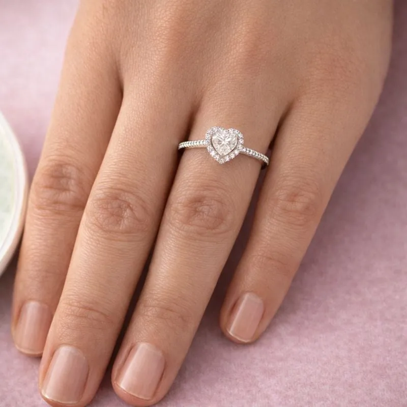 Delicate Halo Heart Ring sold by Tru Diamonds product image thumbnail 2