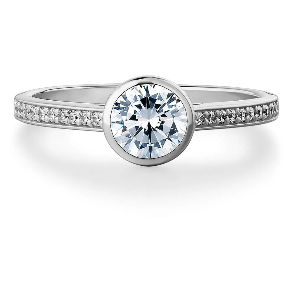 Classic Pavé Bezel Solitaire Ring sold by Tru Diamonds product image thumbnail 4