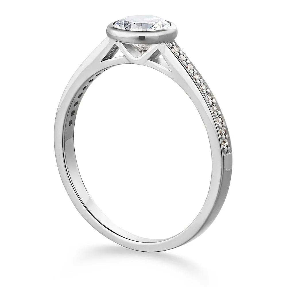 Classic Pavé Bezel Solitaire Ring sold by Tru Diamonds product image thumbnail 3