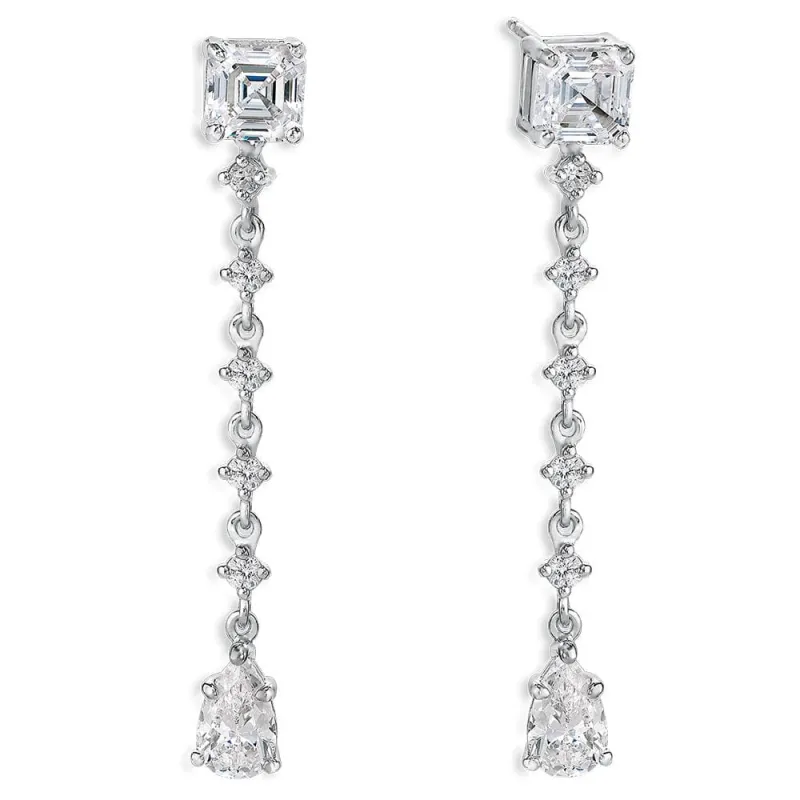 1.80 Carat Silhouette Dangle Earrings made by Tru Diamonds