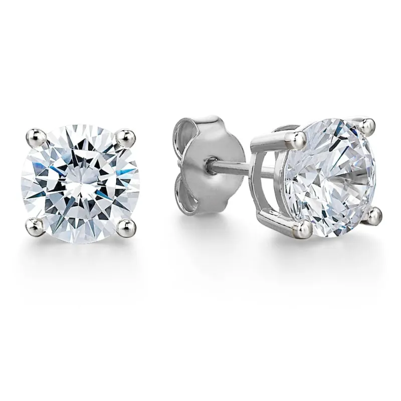 2 Carat Solitaire Earrings made by Tru Diamonds