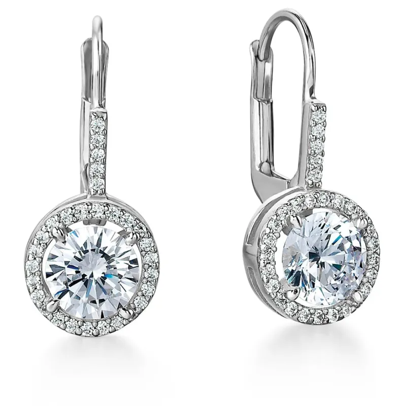 Elegant Halo Drop Earrings sold by Tru Diamonds