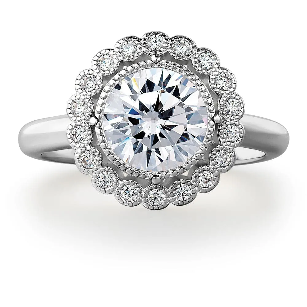 Floral Halo Filigree Ring sold by Tru Diamonds product image thumbnail 4