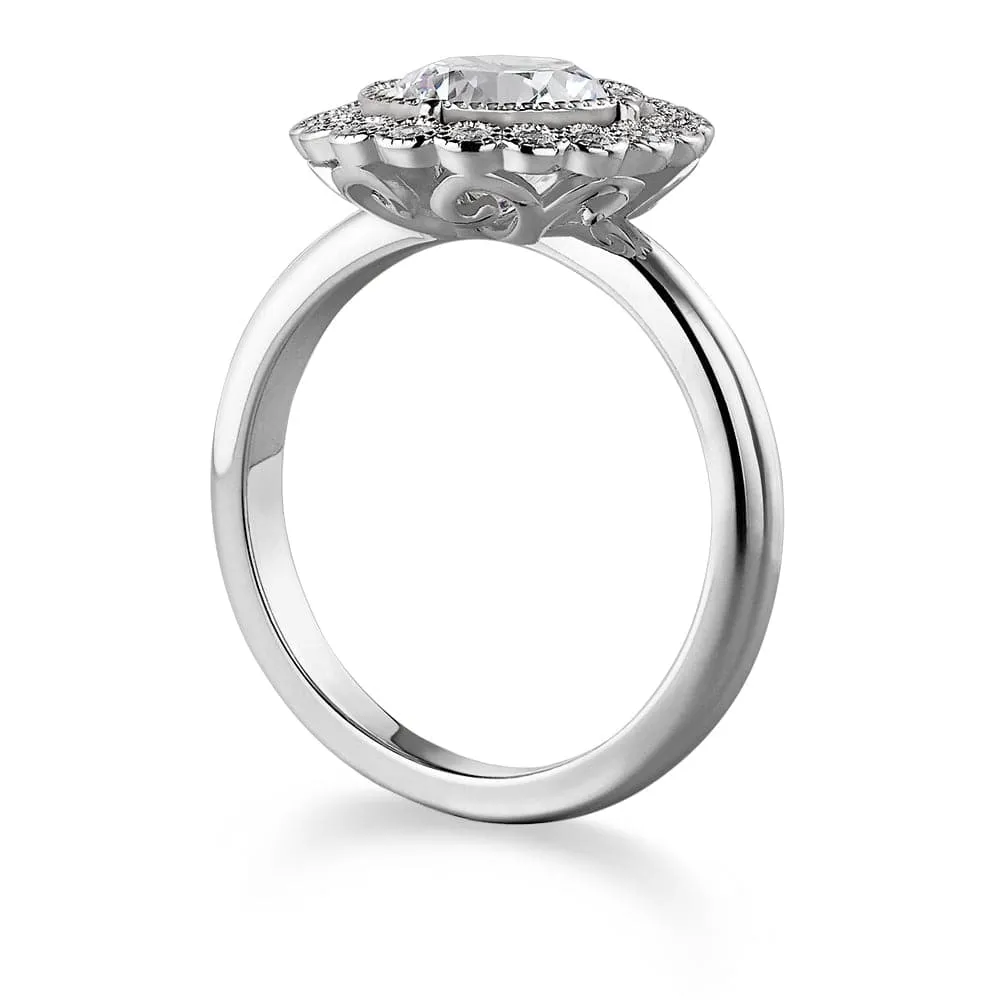 Floral Halo Filigree Ring sold by Tru Diamonds product image thumbnail 3