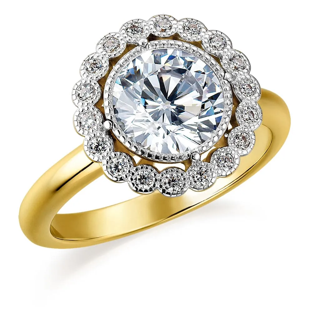 Floral Halo Filigree Ring sold by Tru Diamonds product image thumbnail 5