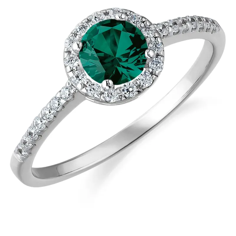 Tru Emerald Posh Halo Ring sold by Tru Diamonds