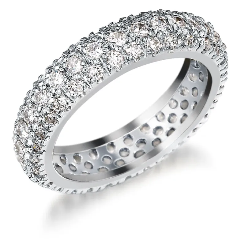 Crystal Ice Eternity Ring made by Tru Diamonds
