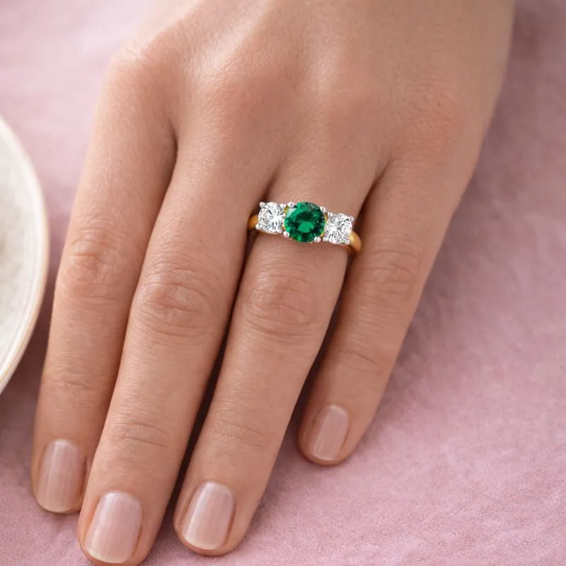 Tru Emerald Trilogy Ring sold by Tru Diamonds product image thumbnail 2