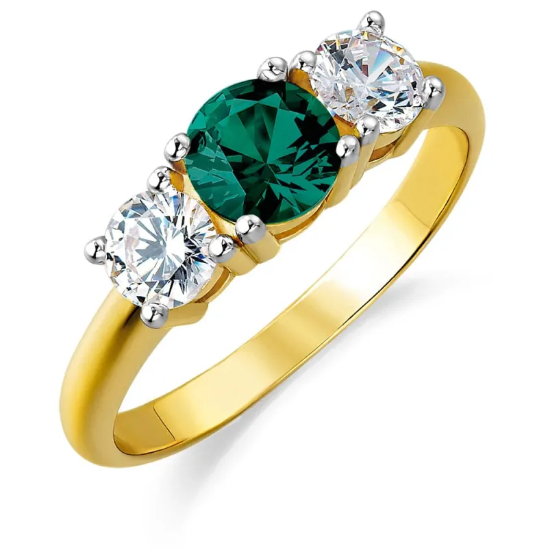 Tru Emerald Trilogy Ring made by Tru Diamonds