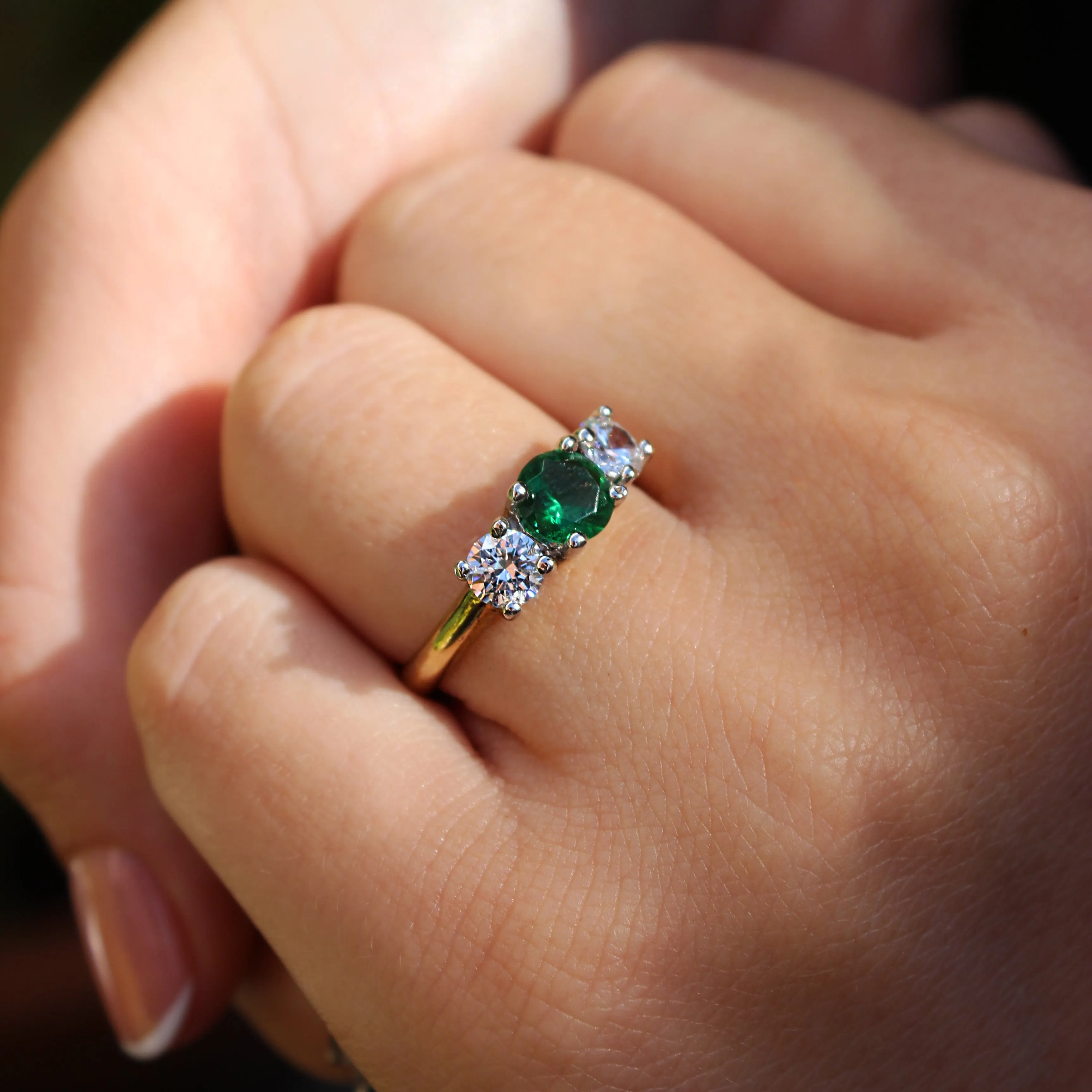 Tru Emerald Trilogy Ring sold by Tru Diamonds product image thumbnail 3