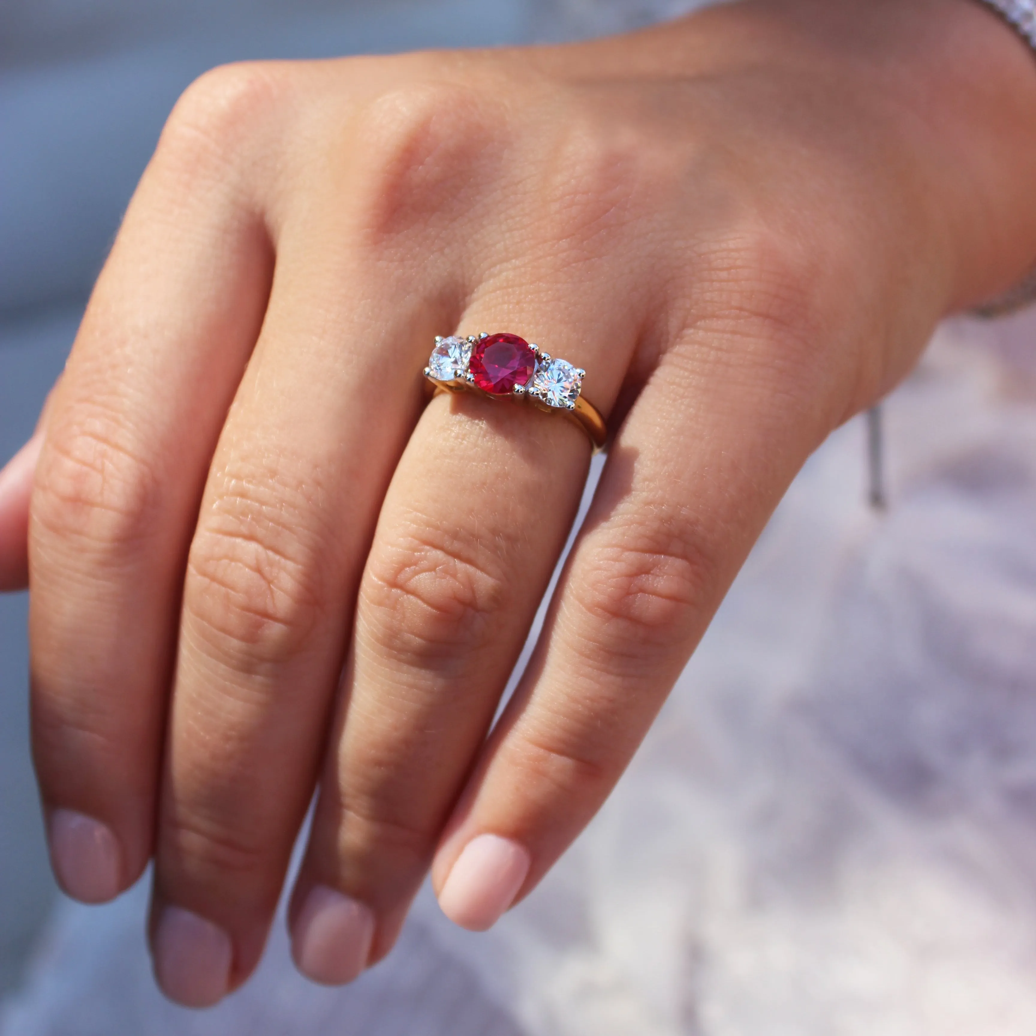 Tru Ruby Trilogy Ring sold by Tru Diamonds product image thumbnail 3