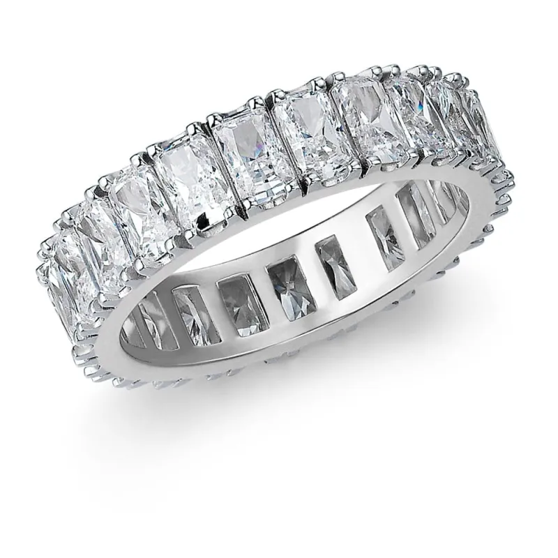 Radiant Cut Eternity Ring made by Tru Diamonds