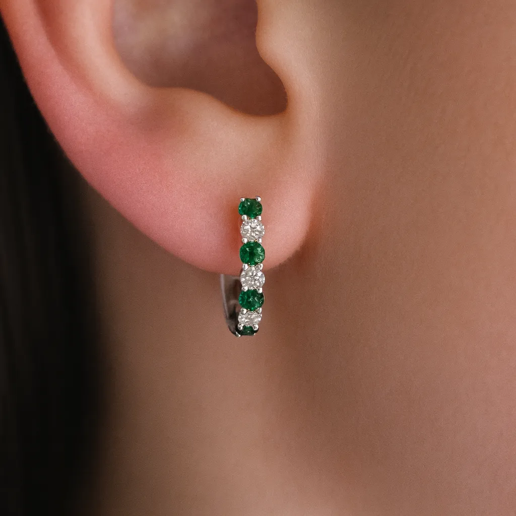 Tru Emerald Crescent Earrings sold by Tru Diamonds product image thumbnail 4