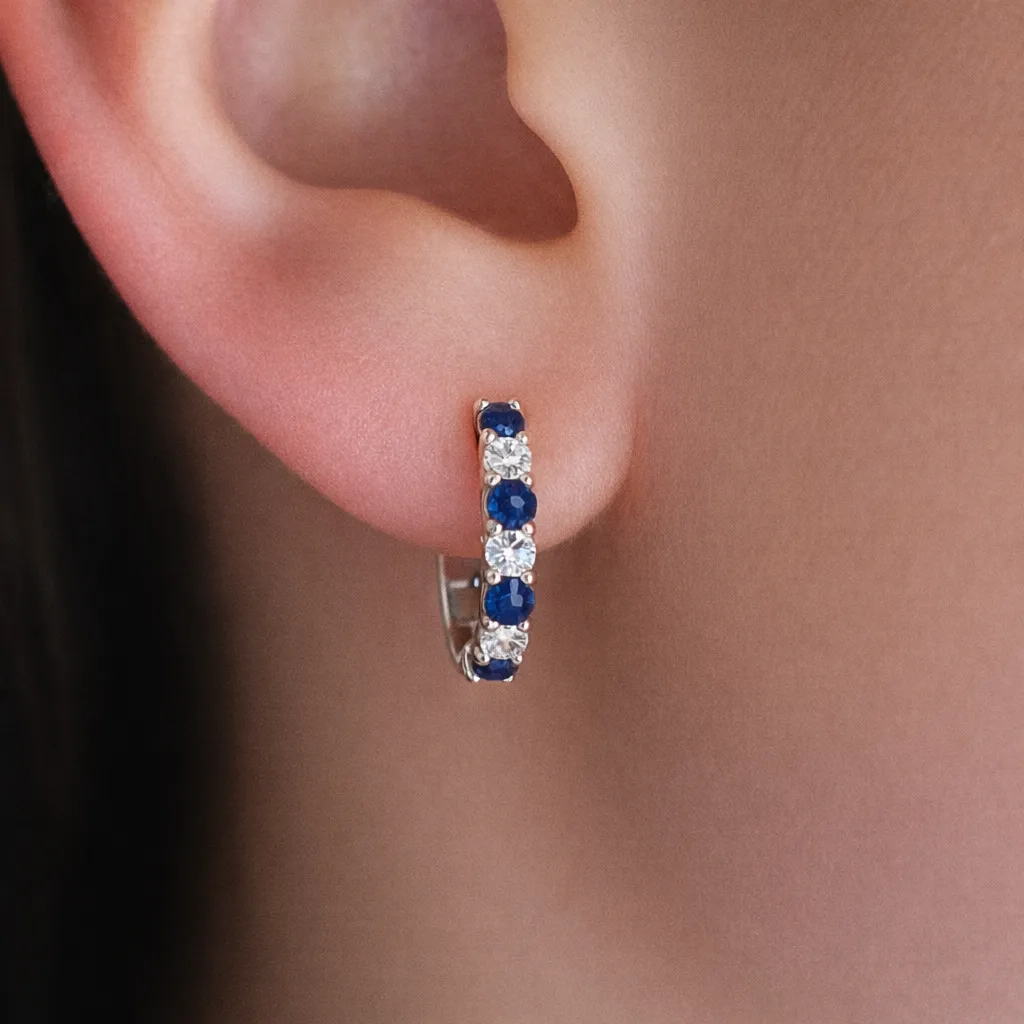 Tru Sapphire Crescent Earrings sold by Tru Diamonds product image thumbnail 4