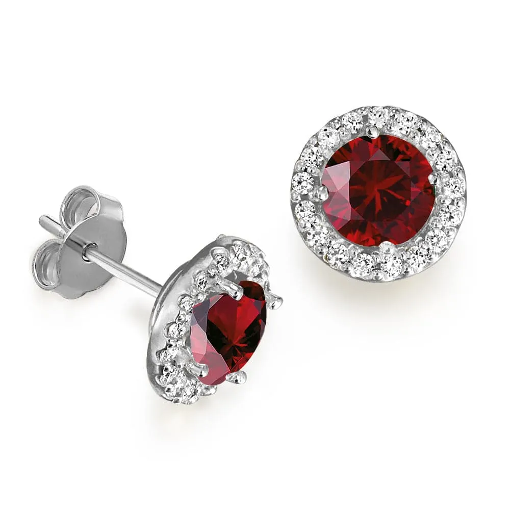 Tru Ruby Posh Halo Earrings sold by Tru Diamonds