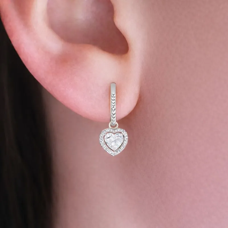 Heart Halo Drop Earrings sold by Tru Diamonds product image thumbnail 2