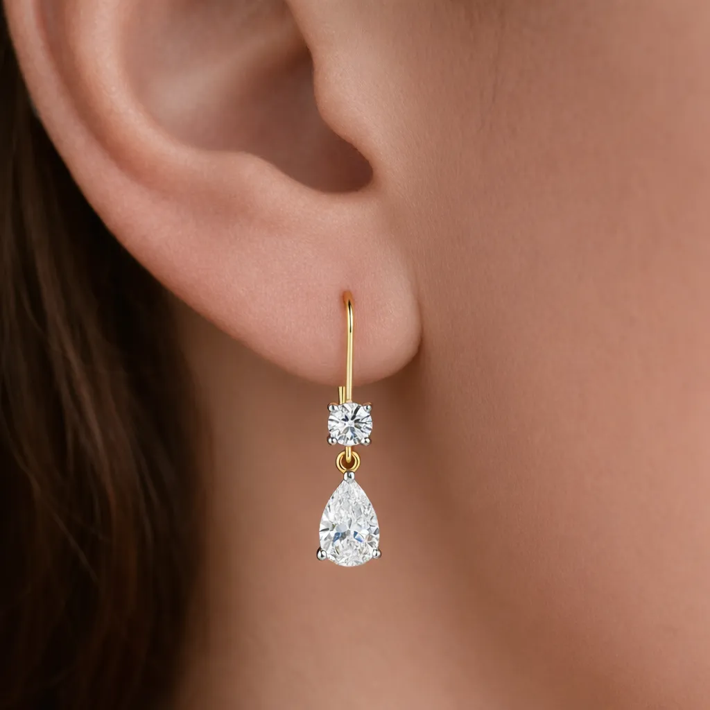 Drop Teardrop Earrings sold by Tru Diamonds product image thumbnail 5