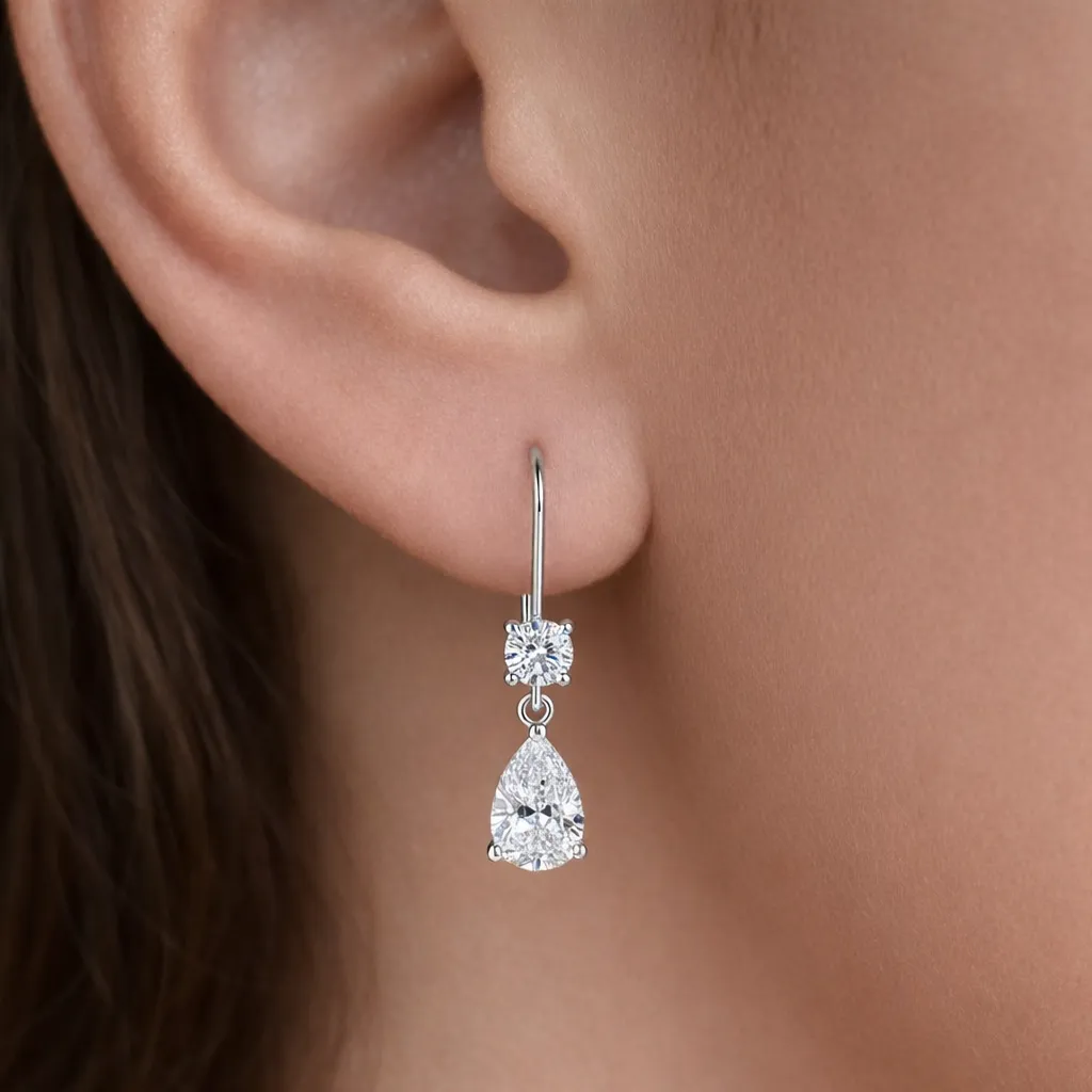 Drop Teardrop Earrings sold by Tru Diamonds product image thumbnail 2