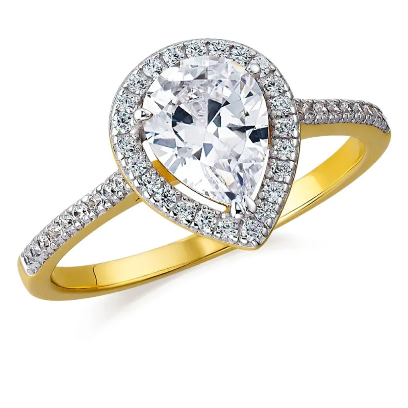 Halo Pear Cut Ring sold by Tru Diamonds
