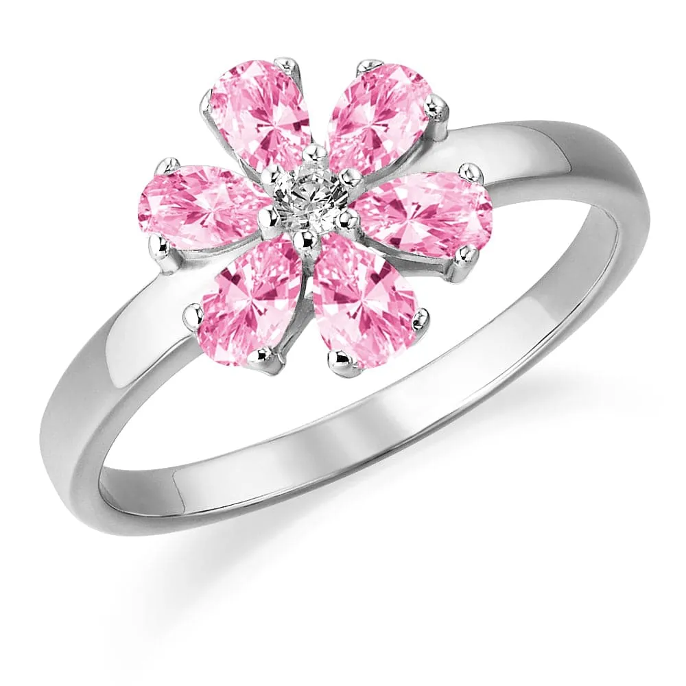 Pink Forget-Me-Not Ring sold by Tru Diamonds product image thumbnail 2