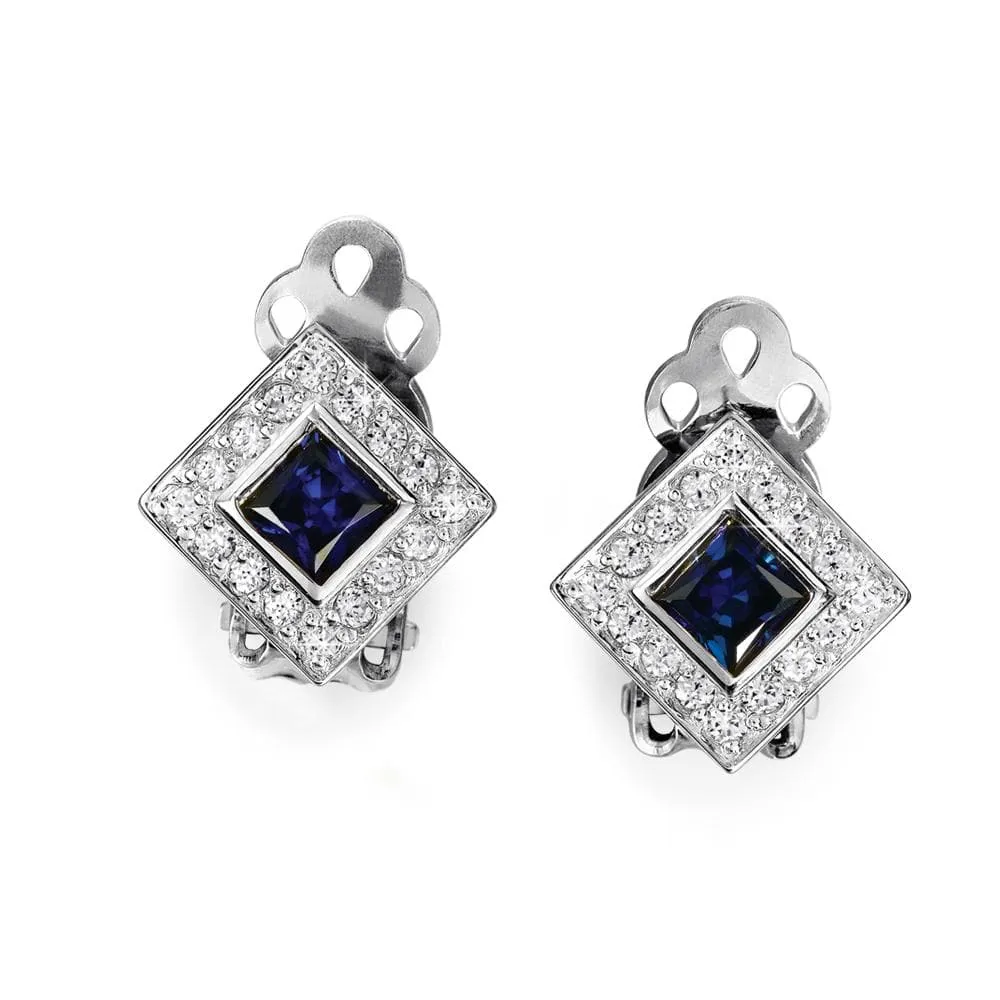 Tru-Sapphire Shimmering Clip On Earrings sold by Tru Diamonds product image thumbnail 2