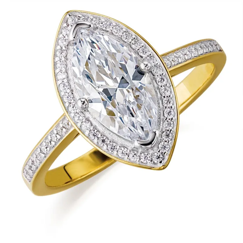 Marquise Cut Halo Ring sold by Tru Diamonds
