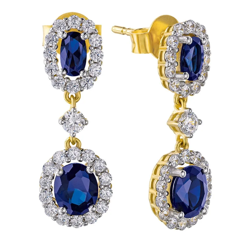Tru-Sapphire Cluster Drop Earrings sold by Tru Diamonds